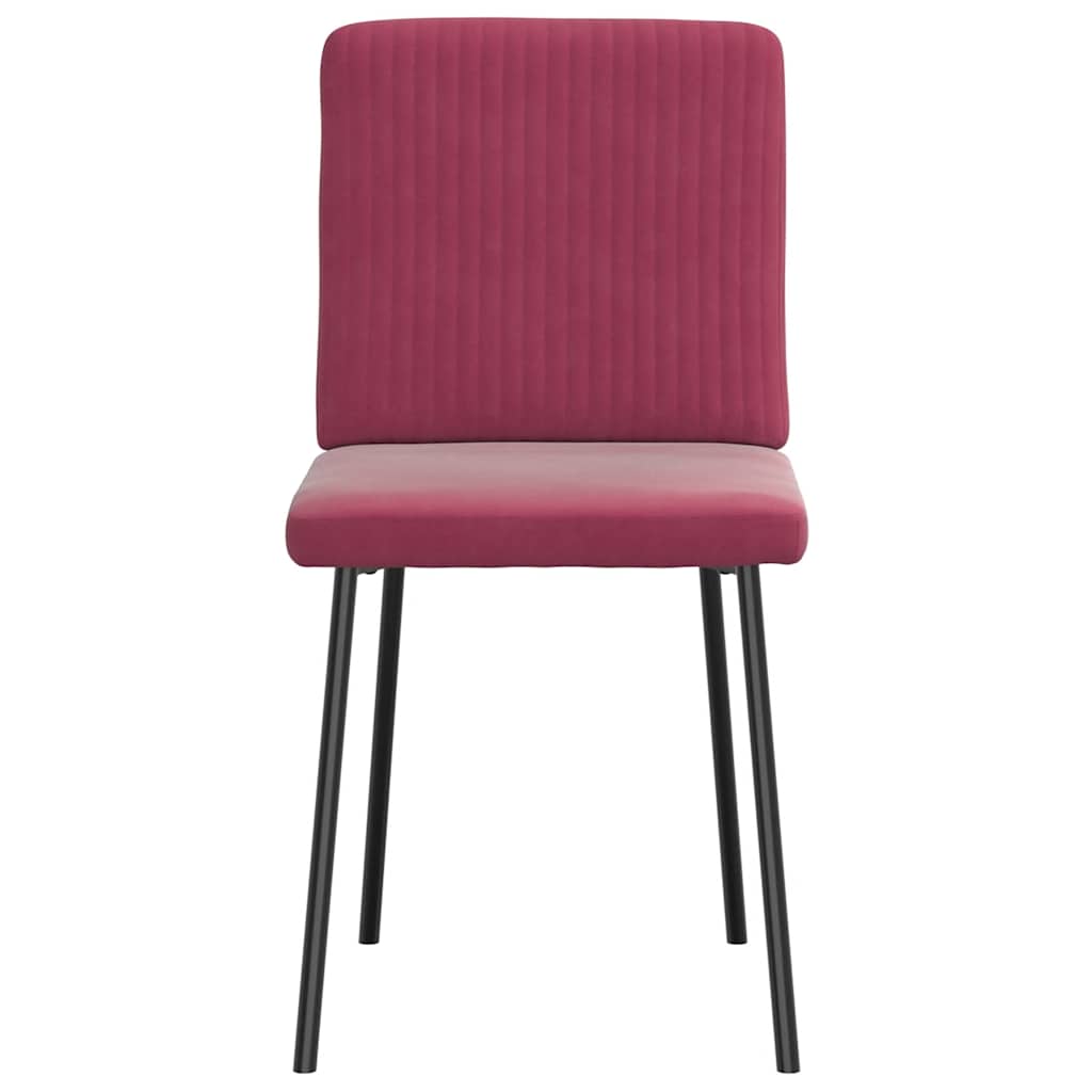 Eetkamerstoelen 2 st fluweel wijnrood
