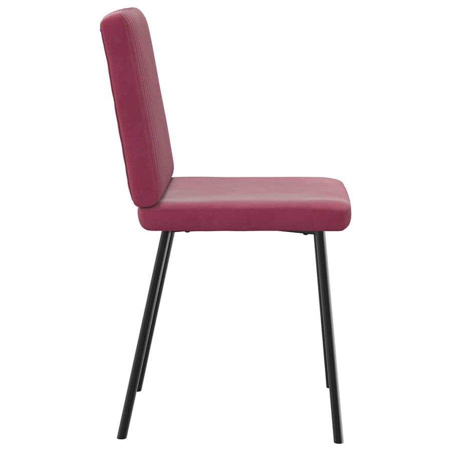 Eetkamerstoelen 2 st fluweel wijnrood
