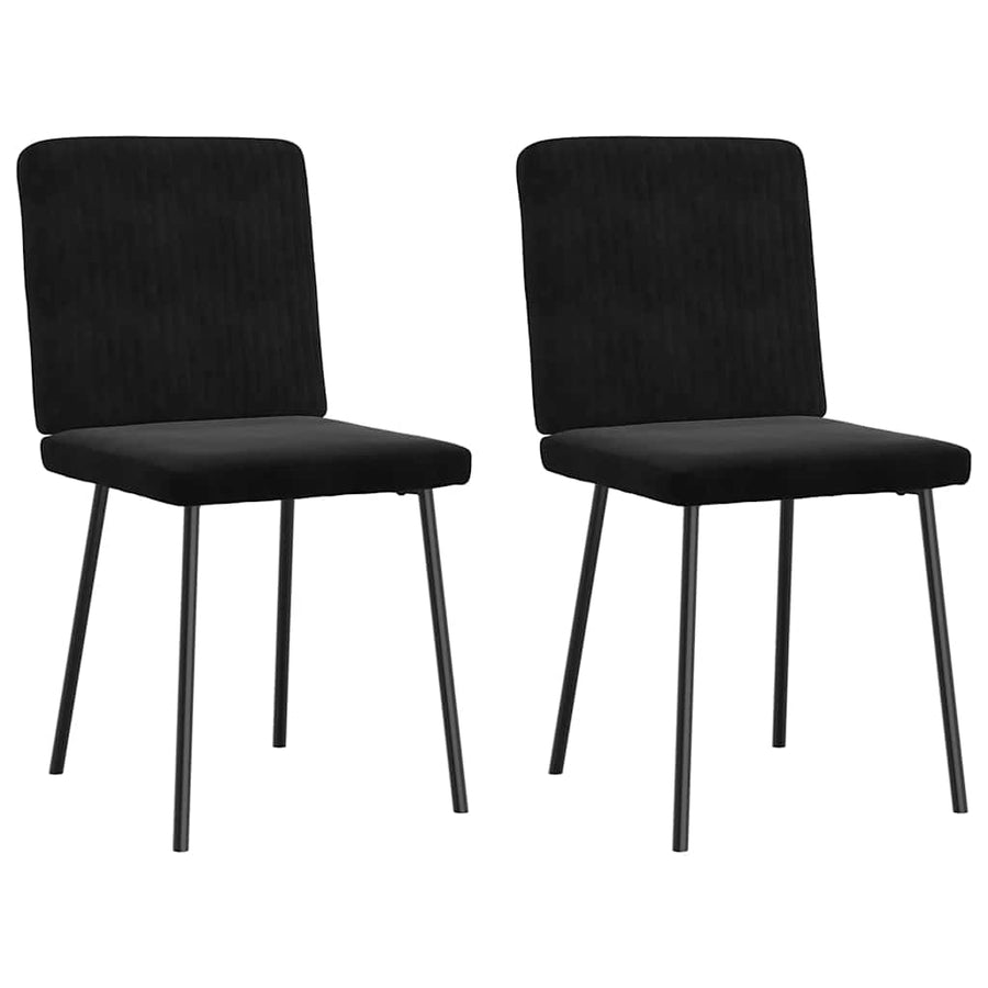Eetkamerstoelen 2 st fluweel zwart