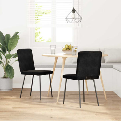 Eetkamerstoelen 2 st fluweel zwart
