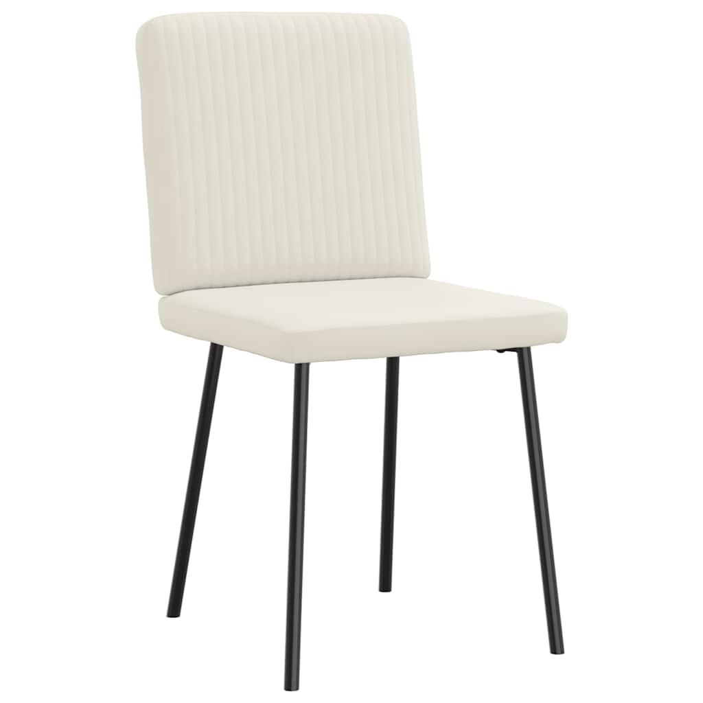 Eetkamerstoelen 2 st fluweel crèmekleurig