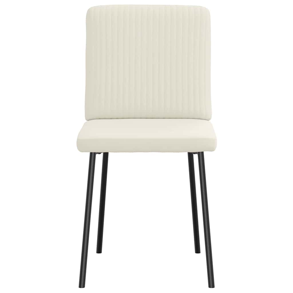 Eetkamerstoelen 2 st fluweel crèmekleurig