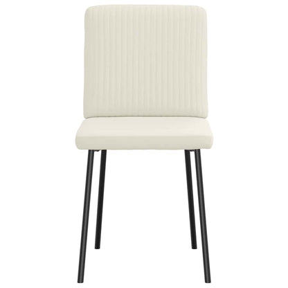 Eetkamerstoelen 2 st fluweel crèmekleurig
