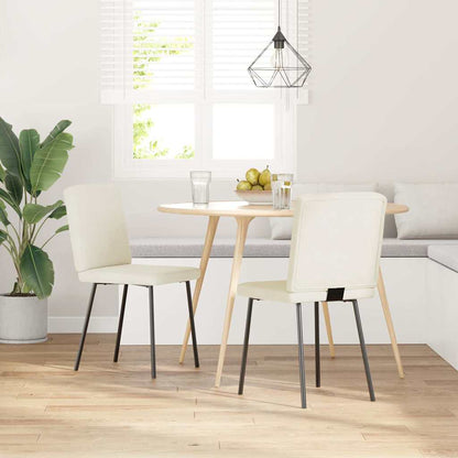 Eetkamerstoelen 2 st fluweel crèmekleurig