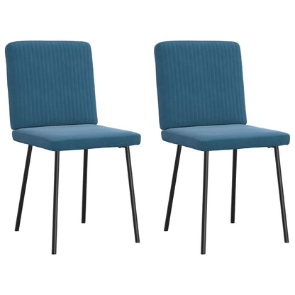 Eetkamerstoelen 2 st fluweel blauw