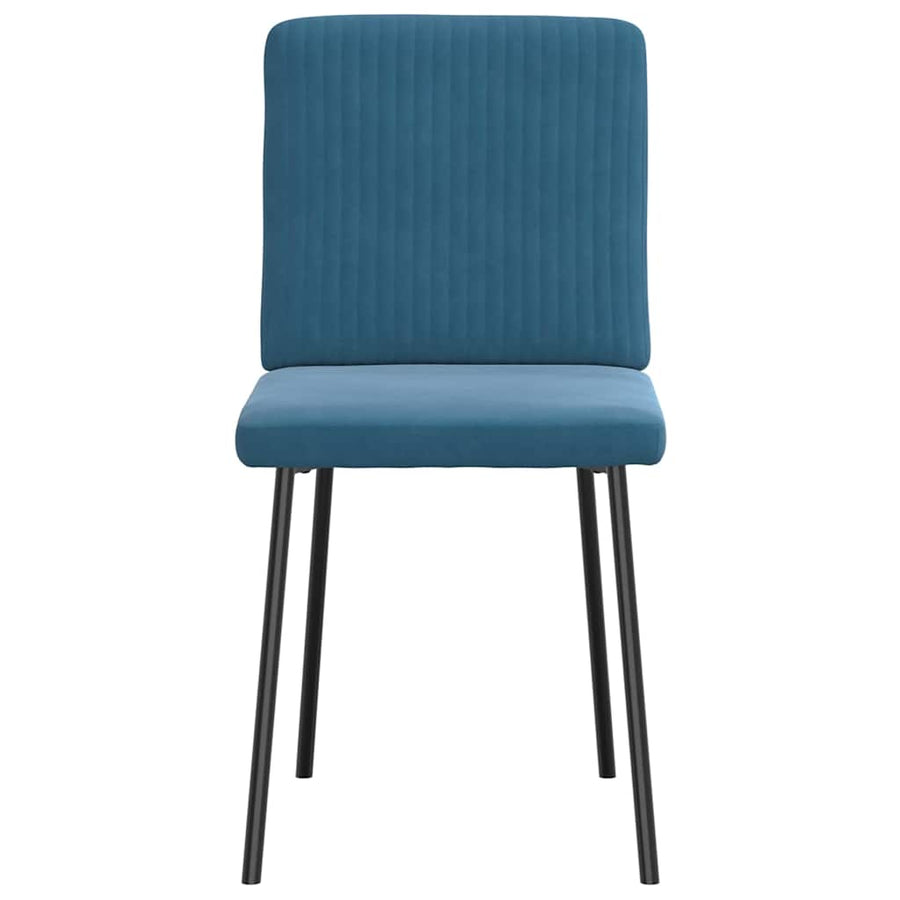 Eetkamerstoelen 2 st fluweel blauw