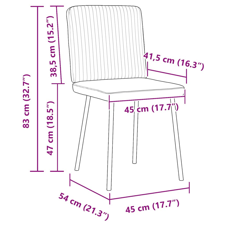 Eetkamerstoelen 2 st fluweel blauw