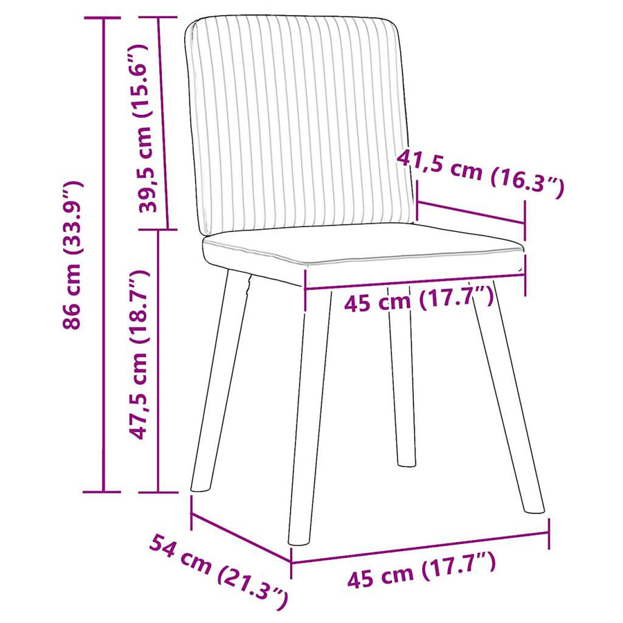 Eetkamerstoelen 2 st stof lichtgrijs