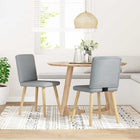 Dining chairs 2 pcs fabric light grey