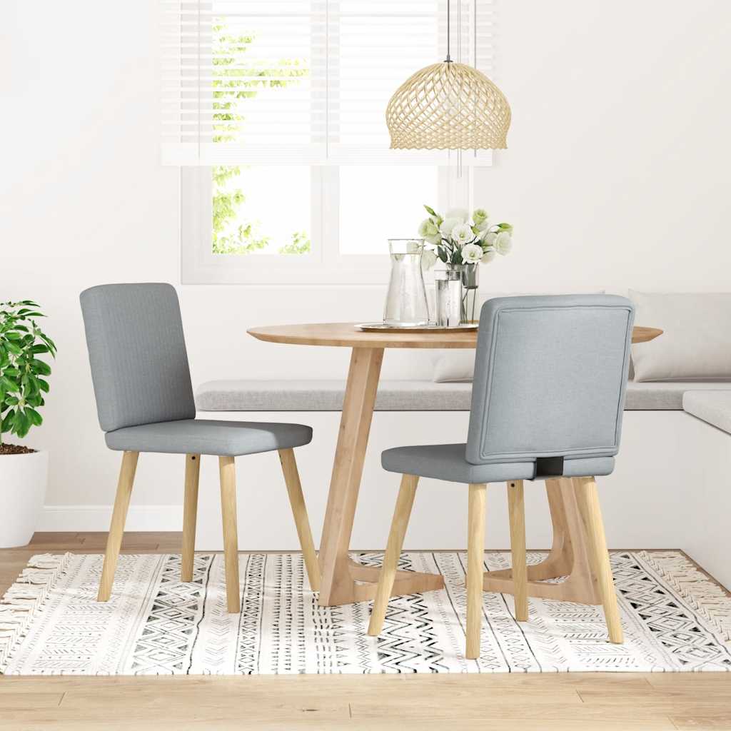 Eetkamerstoelen 2 st stof lichtgrijs