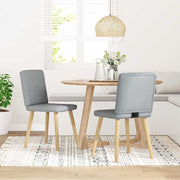 Eetkamerstoelen 2 stuks lichtgrijs polyester 45x54x86 cm