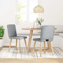 Eetkamerstoelen 2 st stof lichtgrijs