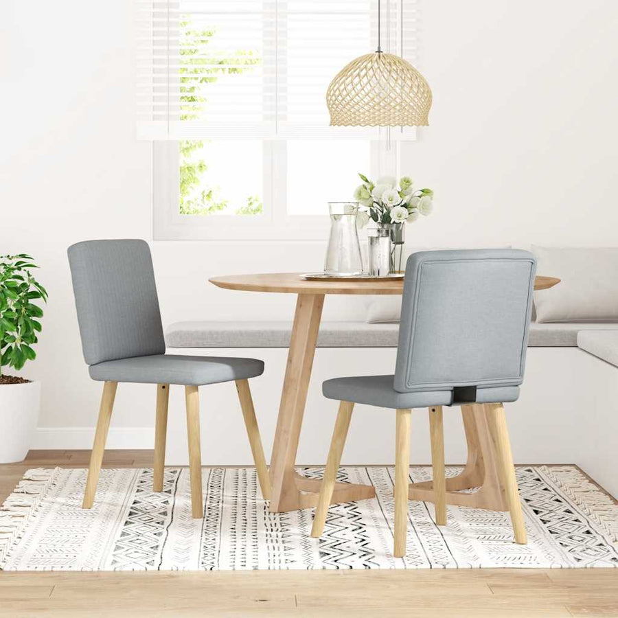 Eetkamerstoelen 2 st stof lichtgrijs