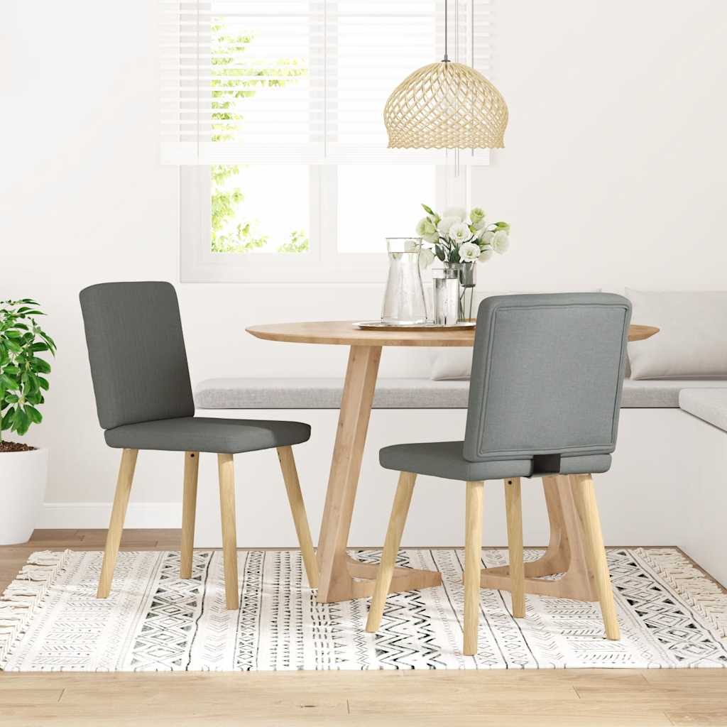 Eetkamerstoelen Stof 2 Donkergrijs
