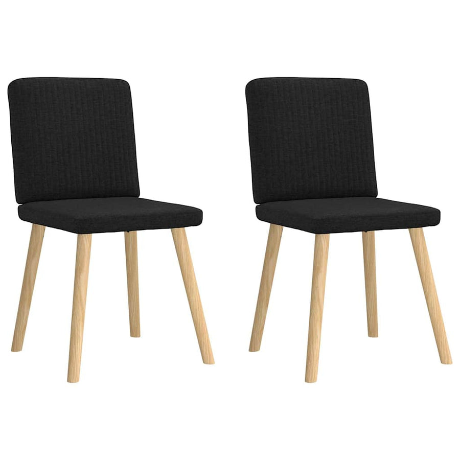 Eetkamerstoelen 2 st stof zwart