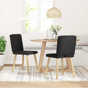 Eetkamerstoelen 2 stuks stof zwart 45x54x86 cm