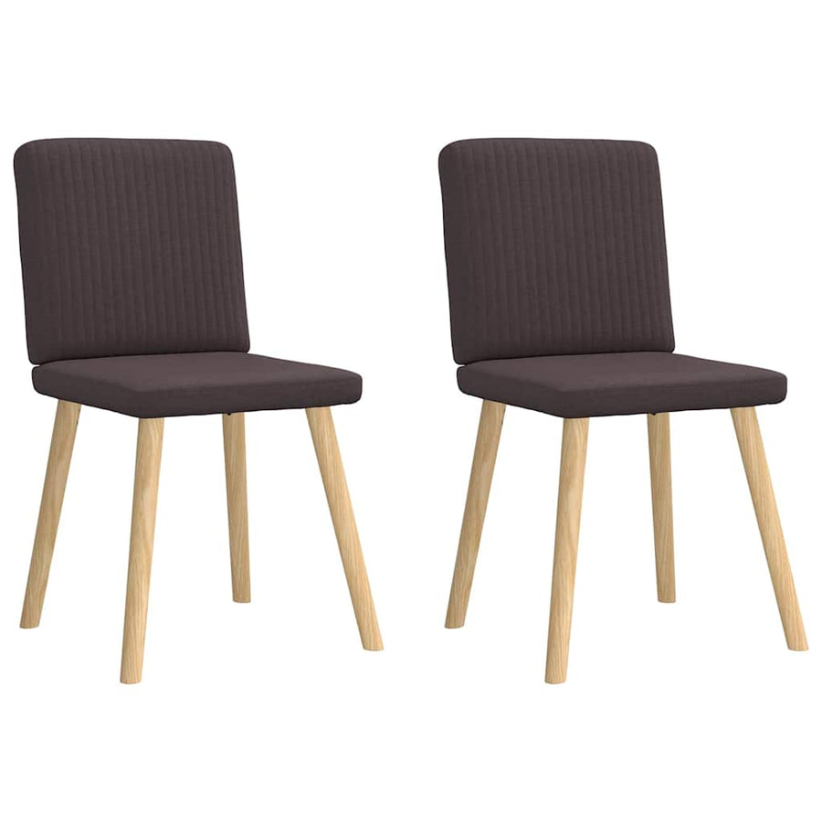 Eetkamerstoelen 2 st stof donkerbruin