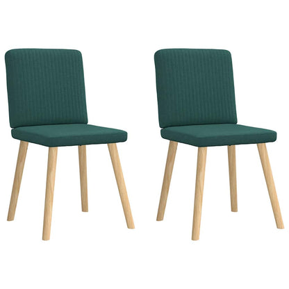 Eetkamerstoelen 2 st stof donkergroen