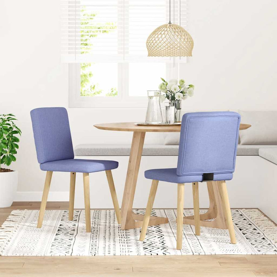 Eetkamerstoelen 2 st stof jeansblauw