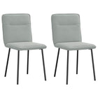 Eetkamerstoelen 2 st fluweel lichtgrijs 45x54x83 cm