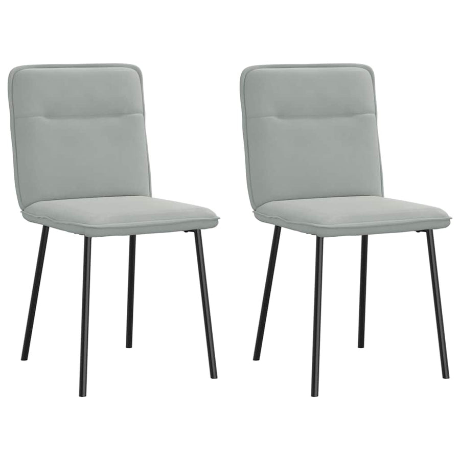 Eetkamerstoelen 2 st fluweel lichtgrijs