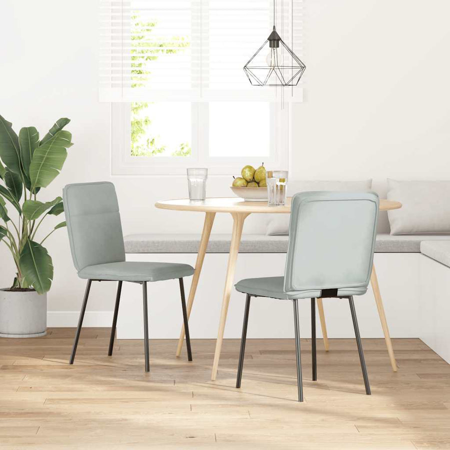 Eetkamerstoelen 2 st fluweel lichtgrijs