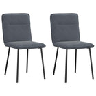 Eetkamerstoelen 2 st fluweel donkergrijs 45x54x83 cm
