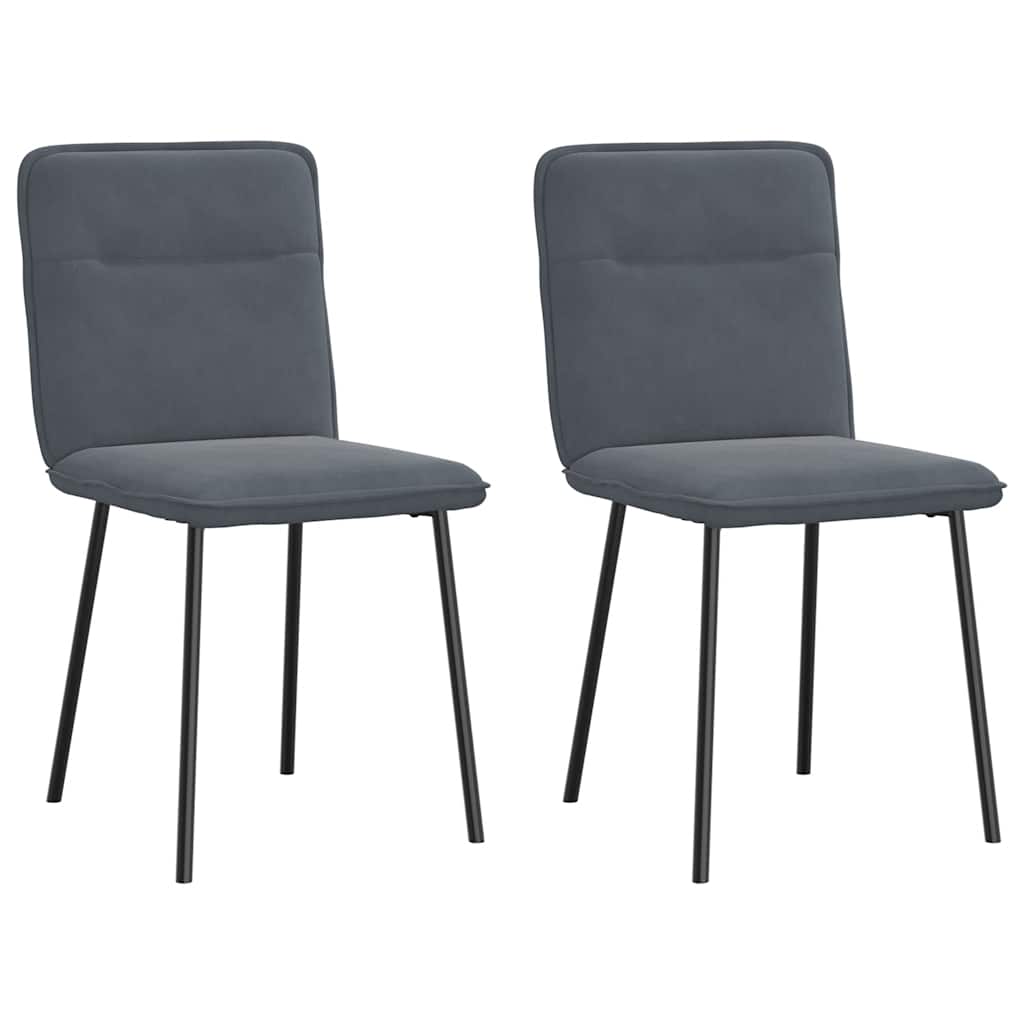 Eetkamerstoelen 2 st fluweel donkergrijs
