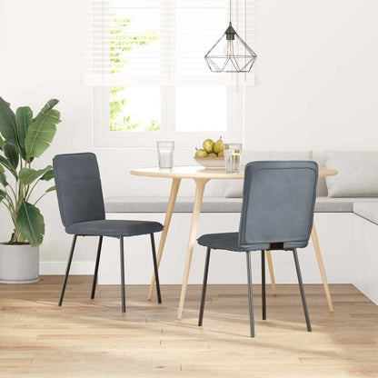 Eetkamerstoelen 2 st fluweel donkergrijs