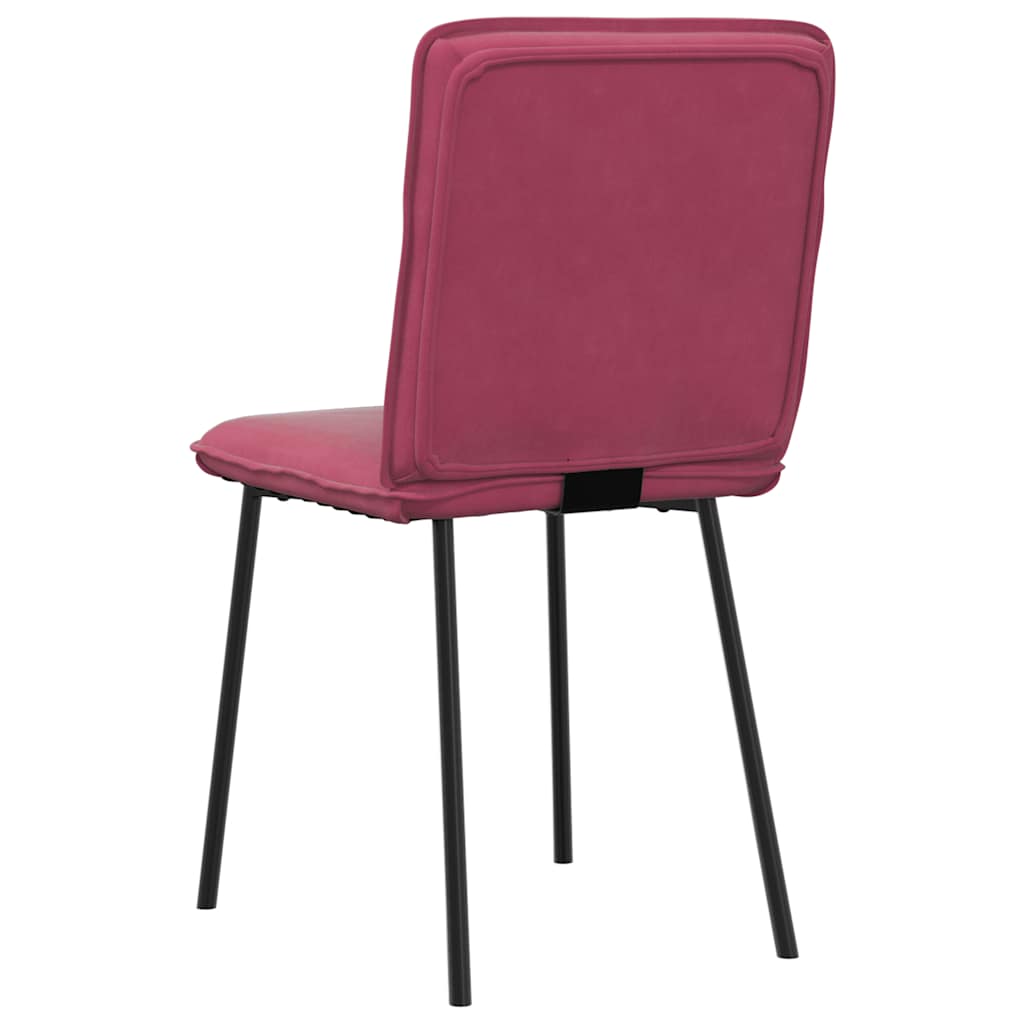 Eetkamerstoelen 2 st fluweel wijnrood