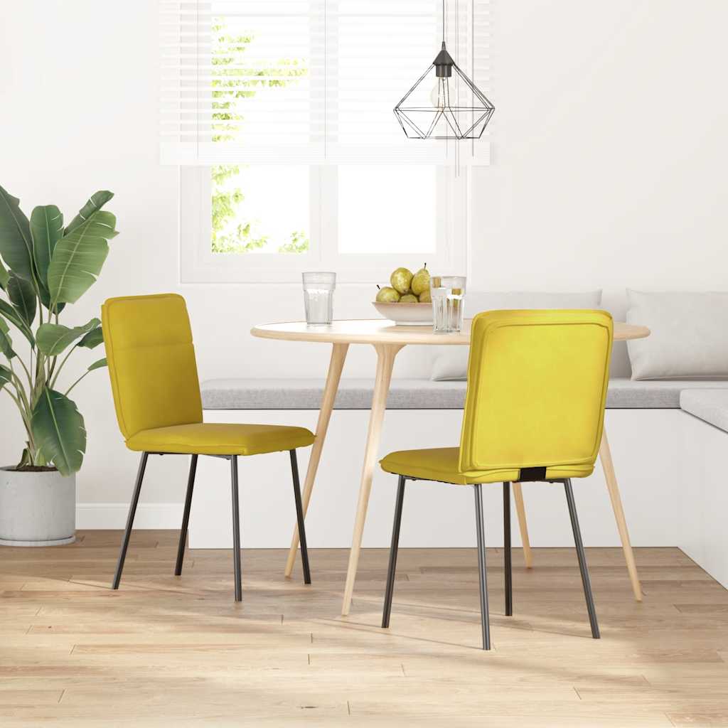 Eetkamerstoelen 2 st fluweel geel