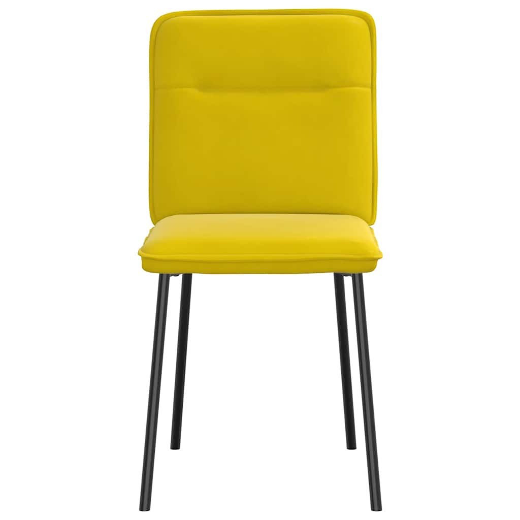 Eetkamerstoelen 2 st fluweel geel
