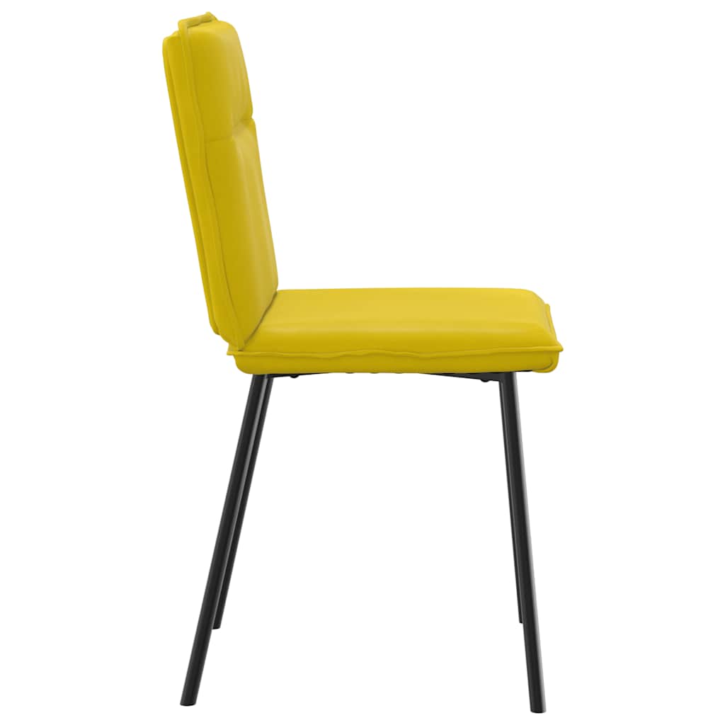 Eetkamerstoelen 2 st fluweel geel