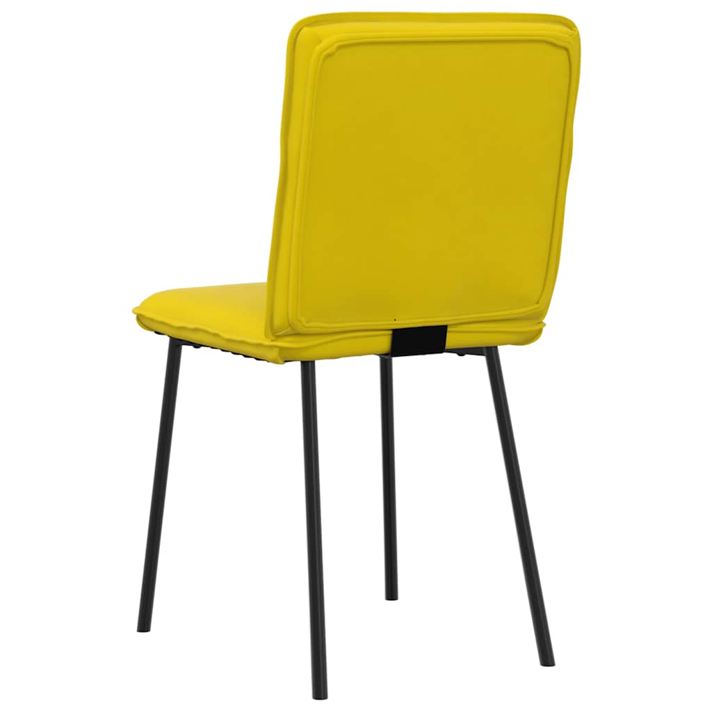 Eetkamerstoelen 2 st fluweel geel