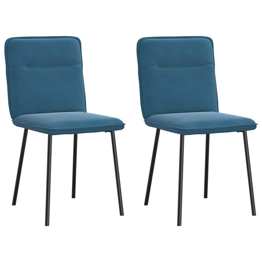 Eetkamerstoelen 2 st fluweel blauw