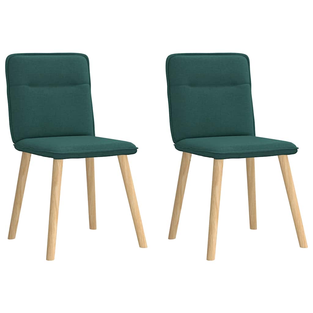 Eetkamerstoelen 2 st stof donkergroen