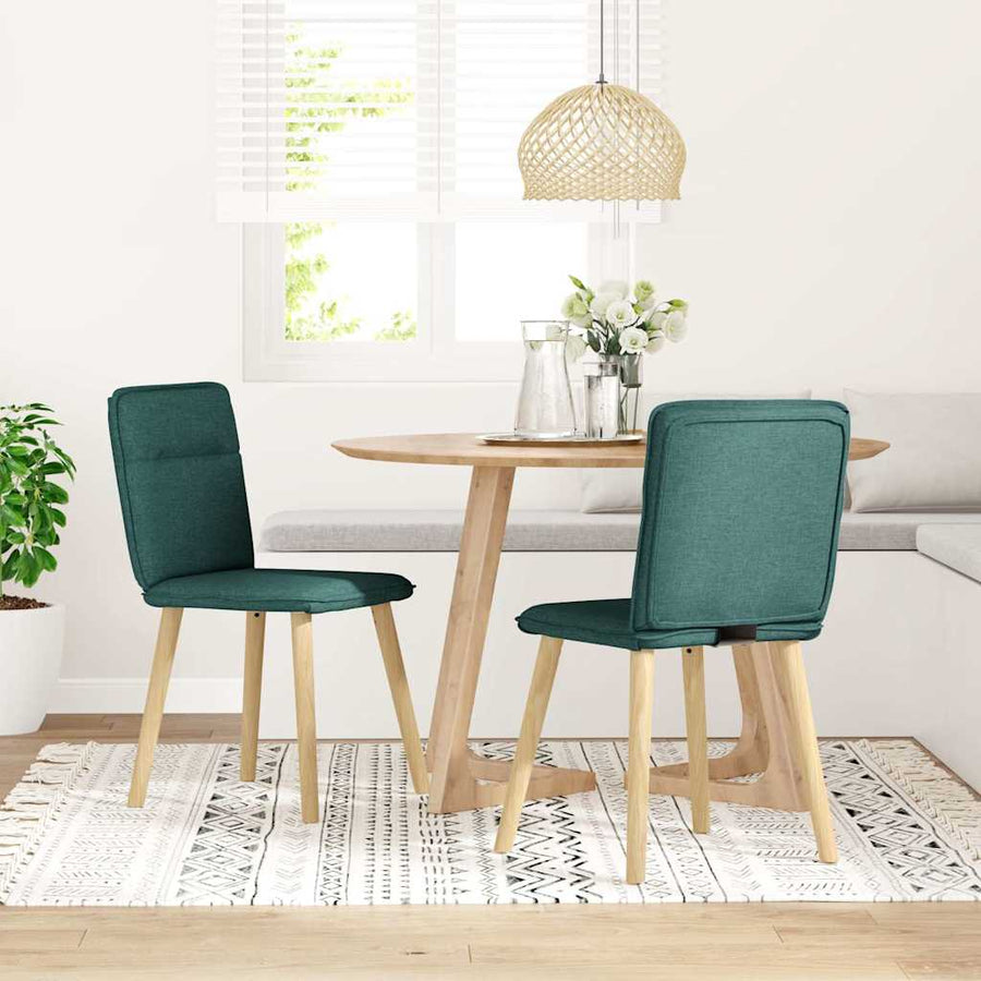Eetkamerstoelen 2 st stof donkergroen