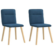 Dining chairs 2 pcs blue fabric