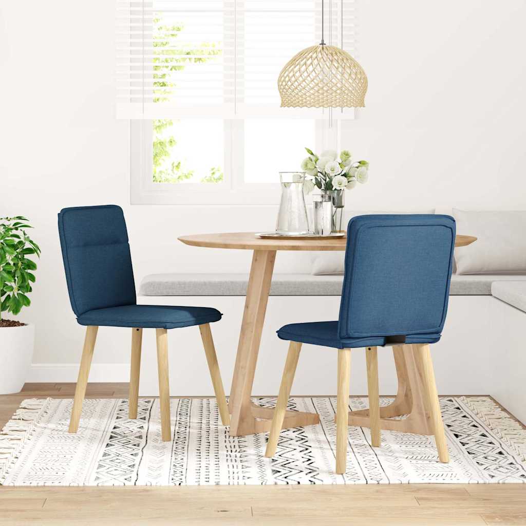 Eetkamerstoelen 2 st stof blauw