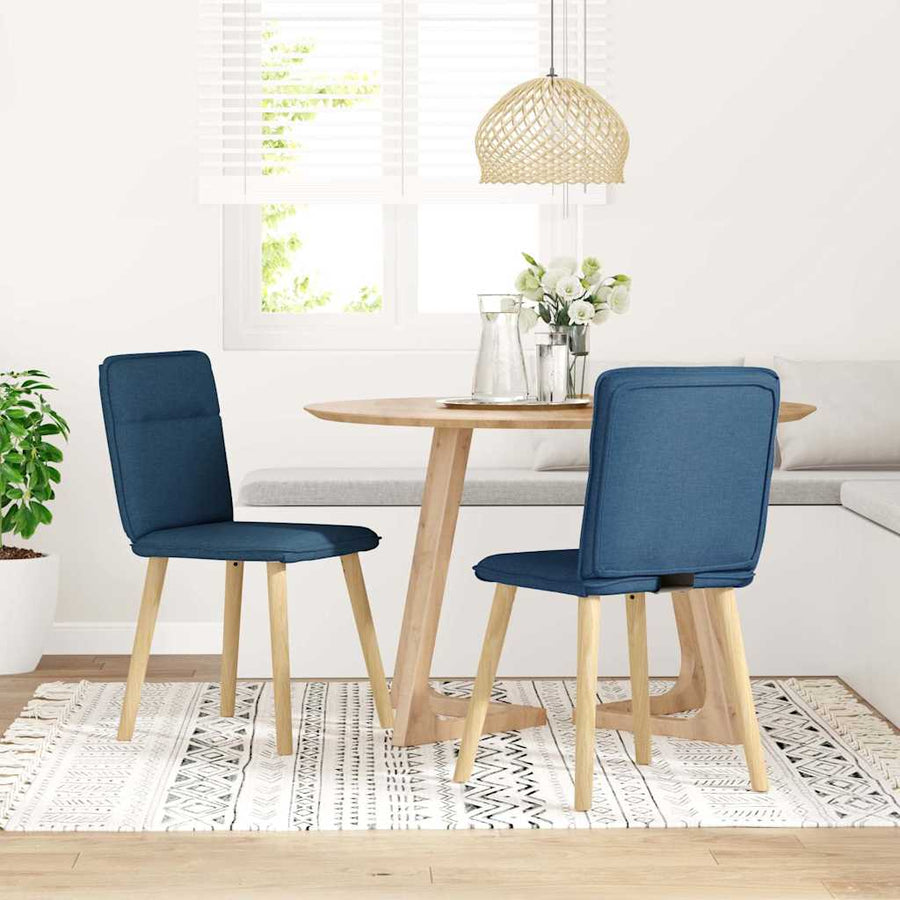 Eetkamerstoelen 2 st stof blauw