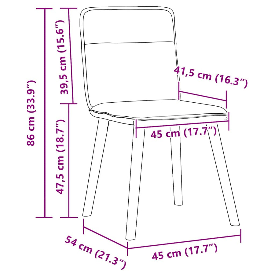 Eetkamerstoelen 2 st stof blauw