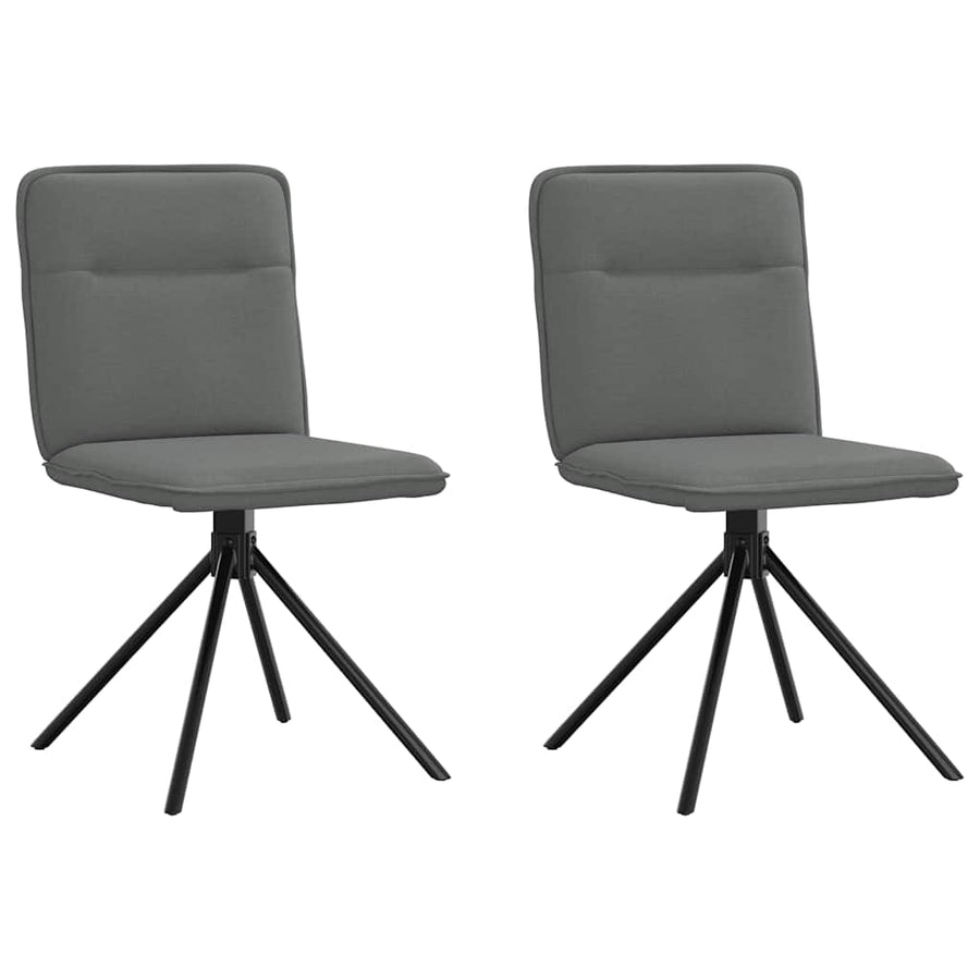 Eetkamerstoelen 2 st stof donkergrijs