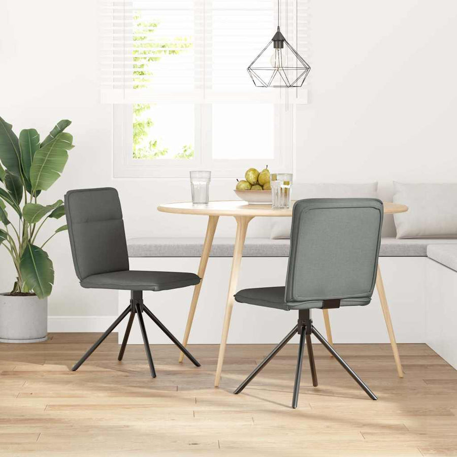 Eetkamerstoelen 2 st stof donkergrijs