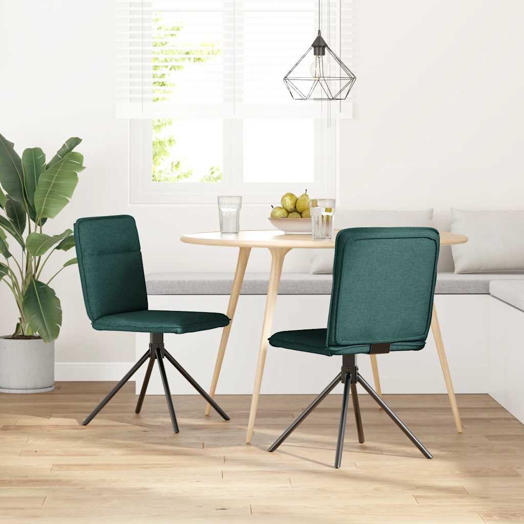 Eetkamerstoelen 2 st stof donkergroen