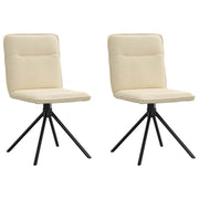 Eetkamerstoelen 2 st draaibaar stof crèmekleurig