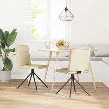 Eetkamerstoelen 2 st stof crèmekleurig