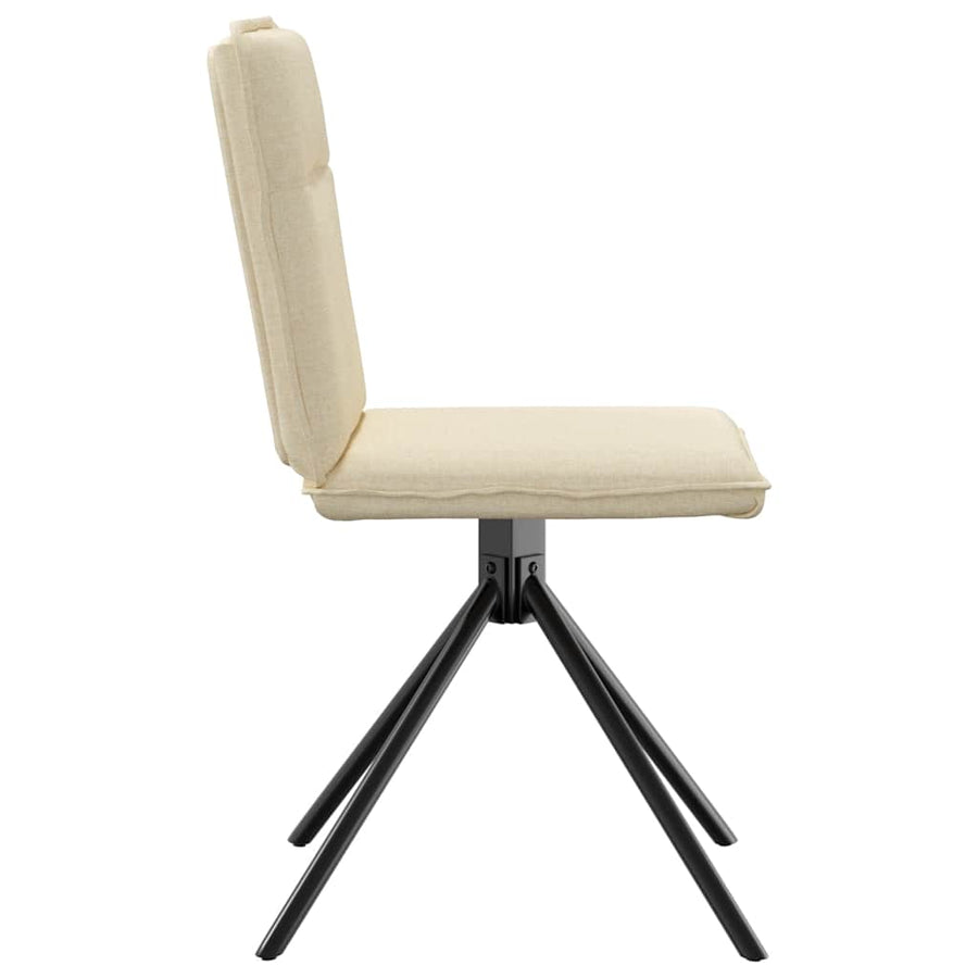 Eetkamerstoelen 2 st stof crèmekleurig