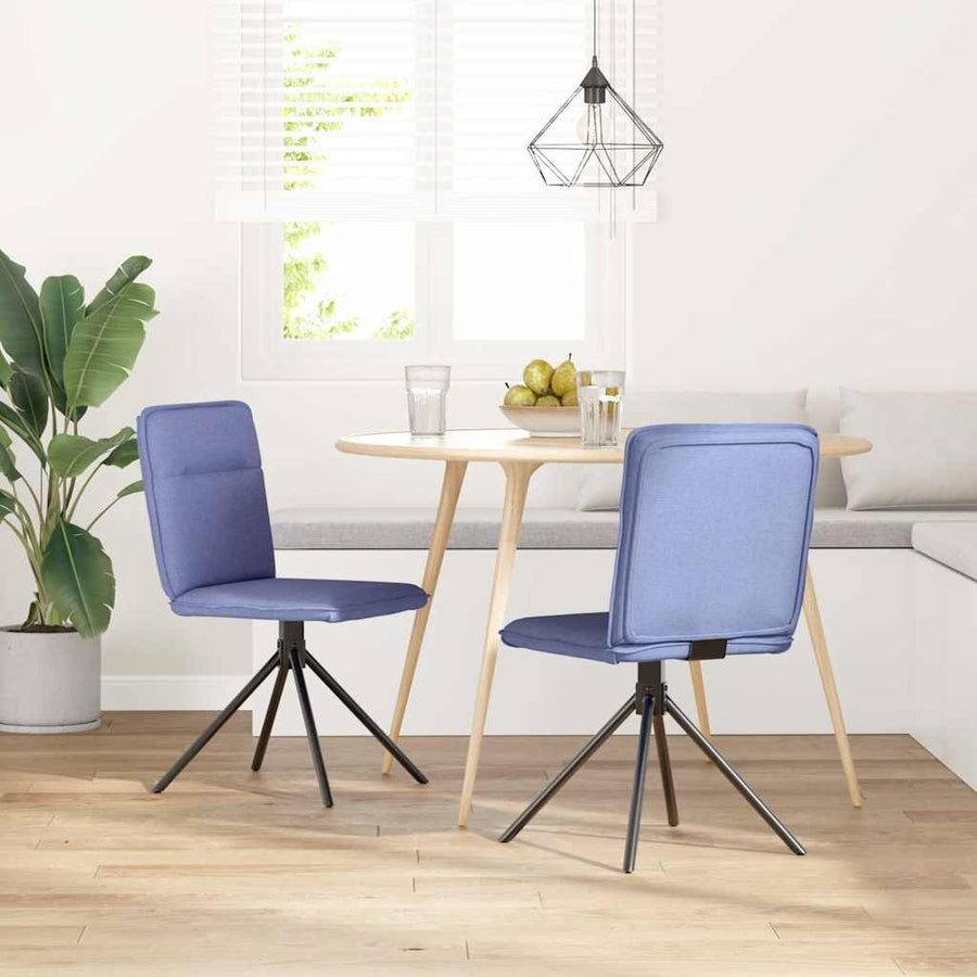 Eetkamerstoelen 2 st stof jeansblauw