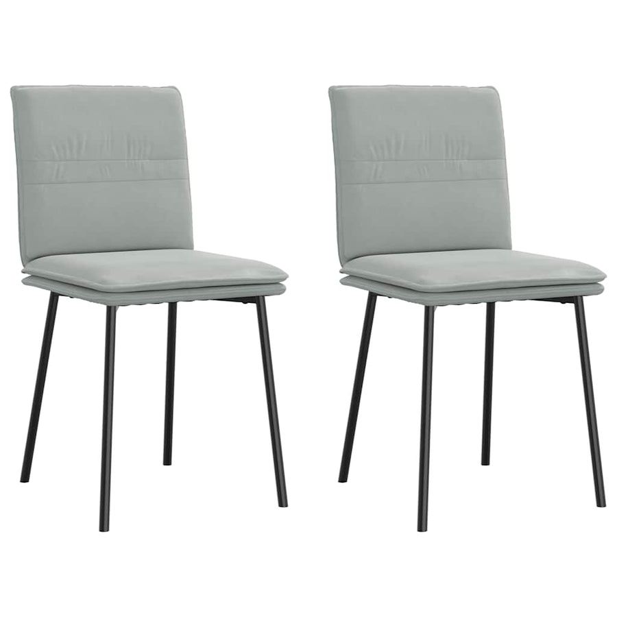Eetkamerstoelen 2 st fluweel lichtgrijs