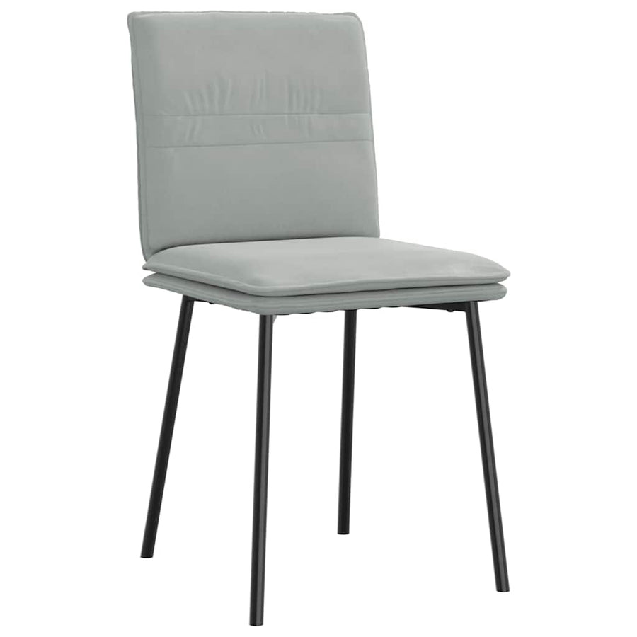 Eetkamerstoelen 2 st fluweel lichtgrijs